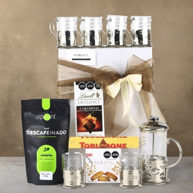 "Coffee & Co." Gourmet Gift Set: French Press, Chocolates & Biscotti-1