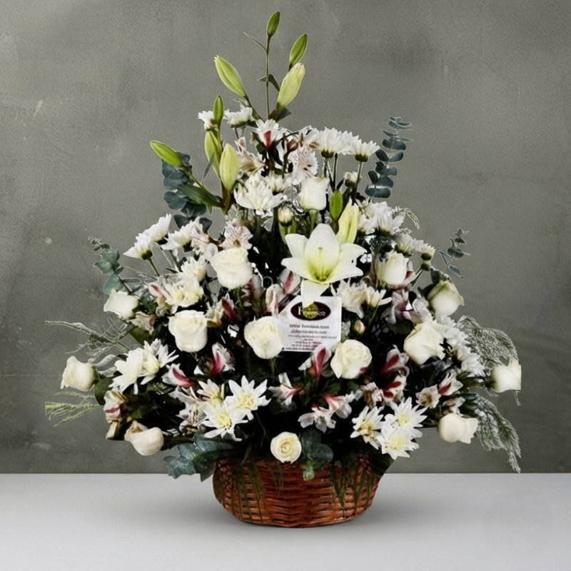 Funeral Arrangement in a Basket | Sympathy Flowers