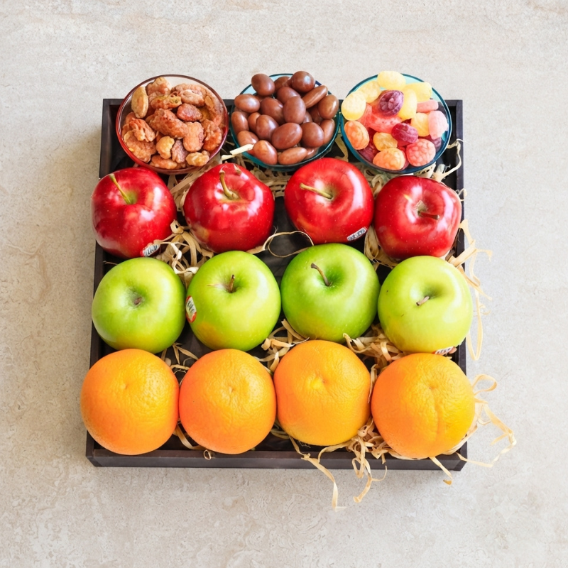 Fruit Gift Box with sweet snacks