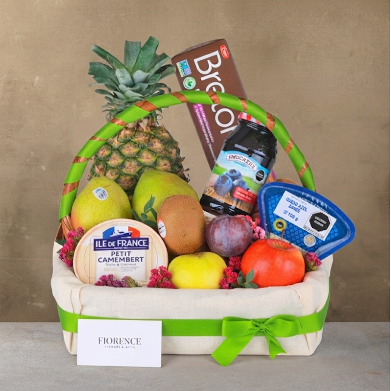 Gourmet Fruit, Cheeses and Crackers Gift Basket