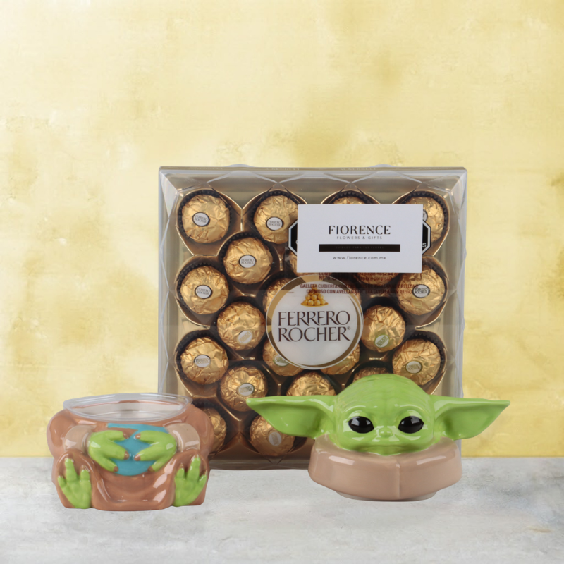 “Galactic Star" Grogu Candy Jar & Ferrero Rocher Chocolate Box