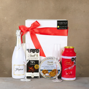 Gift with Sparkling White Wine and Chocolates