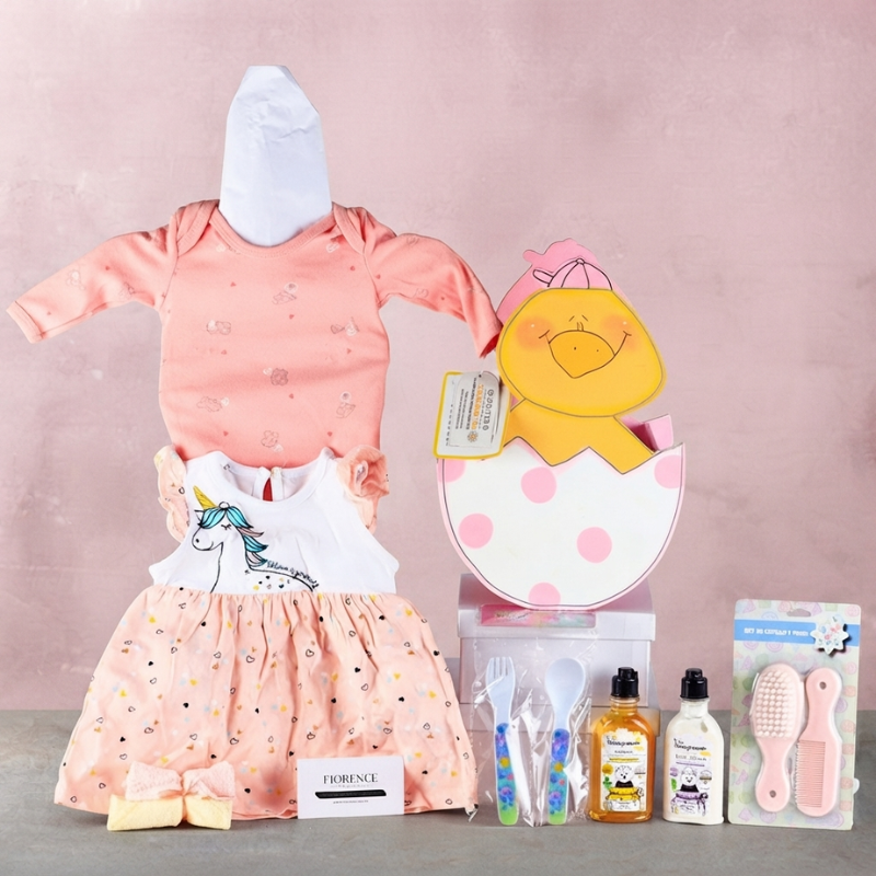 Deluxe Pink Basket Gift for Baby Girls