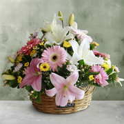 Spring Melody Floral Basket | Lilies, Gerberas & Daisies