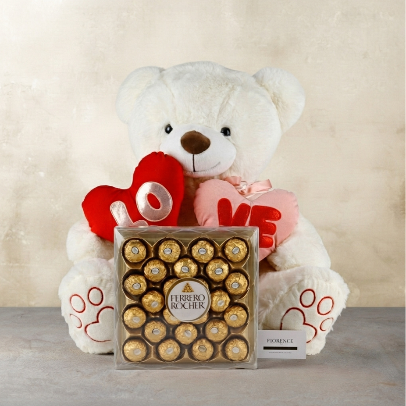White Love Hug Bear