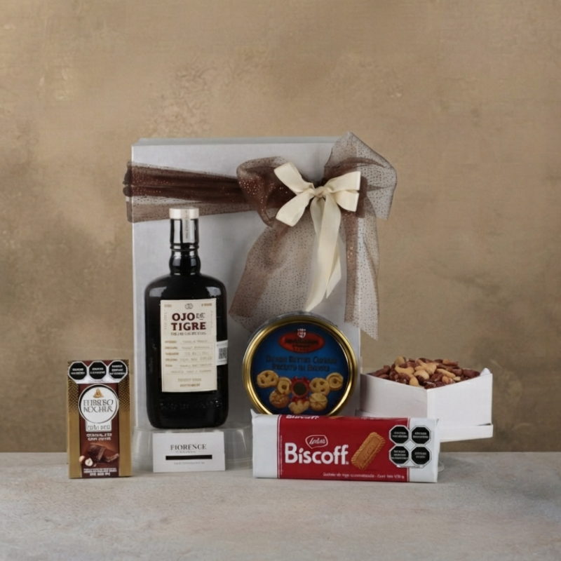 Luxury Box Cream Mezcal  Ojo de Tigre with Sweet Selection and Mixed walnuts-1