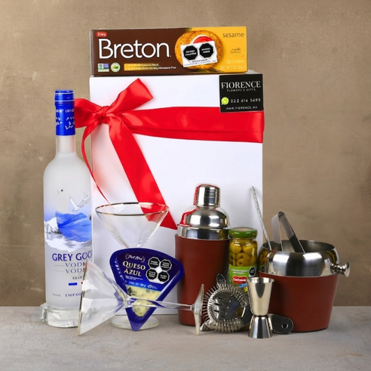 Cocktail Gift Set with Vodka and Gourmet Selection