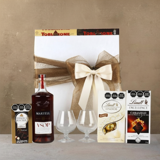 "Martell VSOP & Swiss Chocolate" Gift Box: Prestige Cognac & Fine Sweets