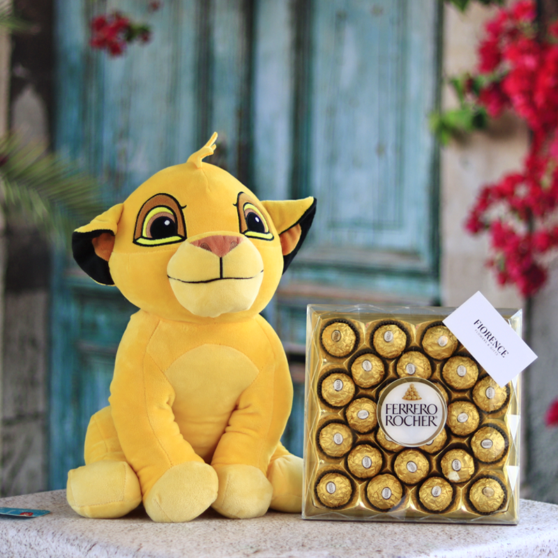 Simba Plush from "The Lion King" with Chocolates - Giftbaskets México