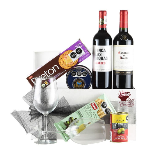 Special Gourmet Gift with South American Red Wines - Giftbaskets México