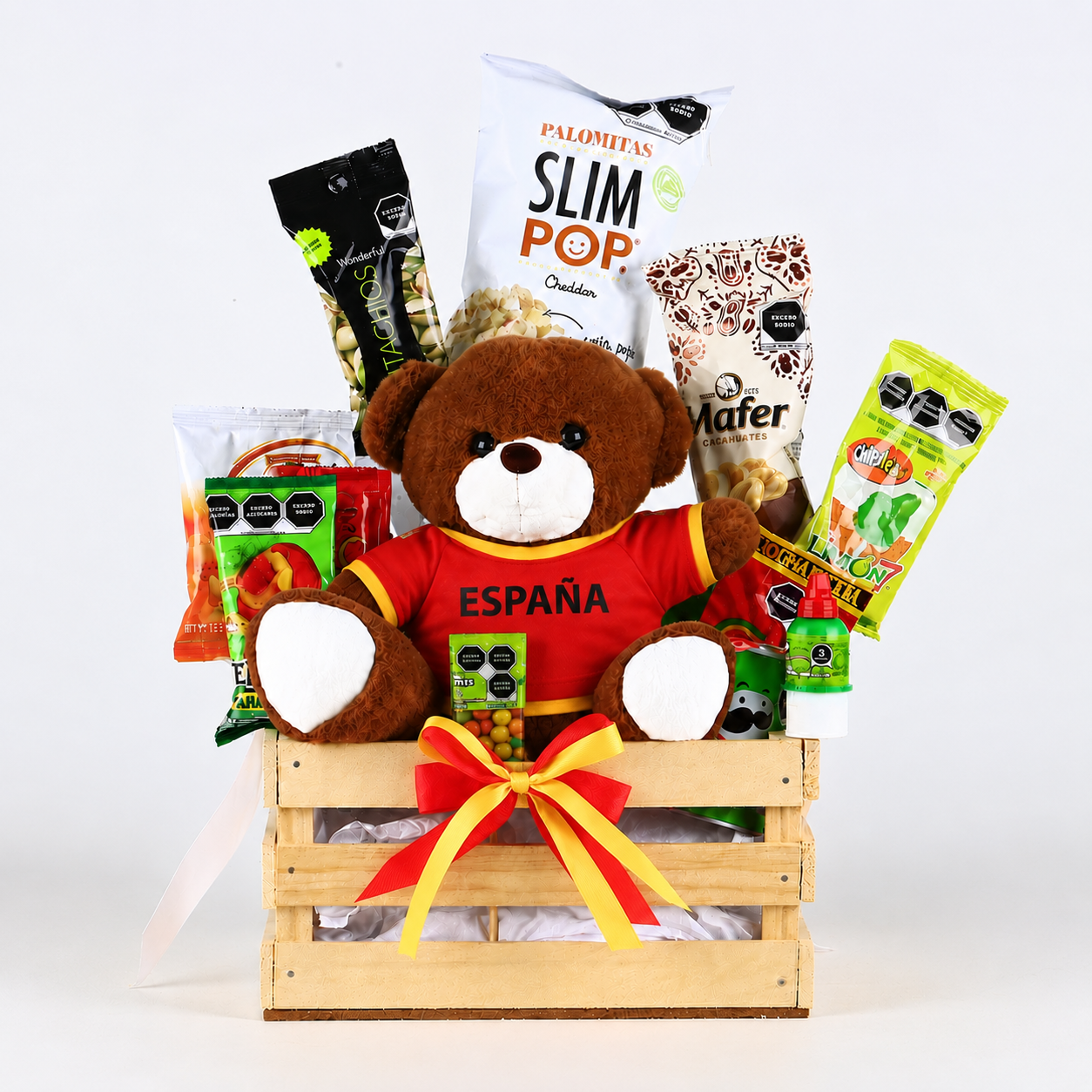 "World Cup Fan" Customizable Gift Crate: Snacks & Personalized Teddy Bear