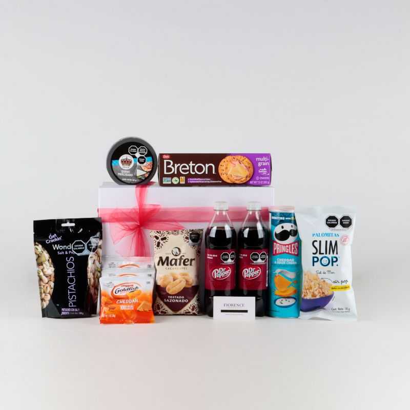 Munchies Gift Box: Snacks and Soda Mix.