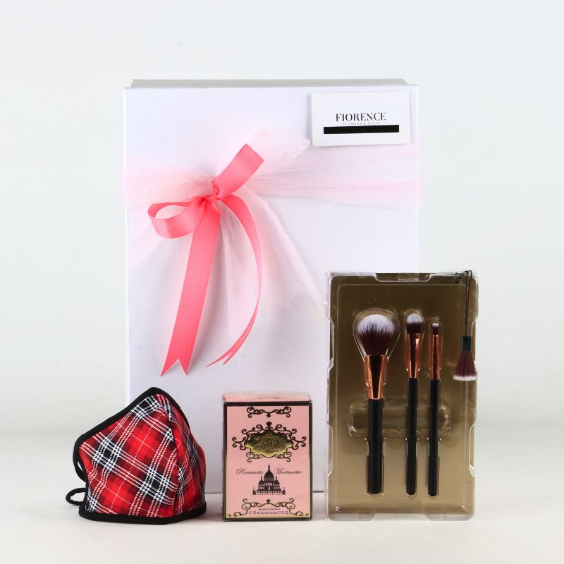 "Parisian Chic" Beauty Set: Luxury Perfume & Professional Brushes.