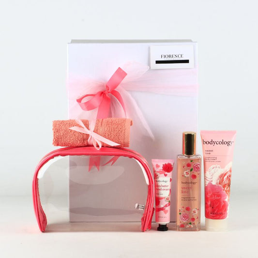 "Sweet Love" Body Care Essentials & Travel Pouch Set.