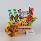 "Victory Munchies" Set: Premium Brews, Iconic Snacks & Brazil Soccer Teddy.
