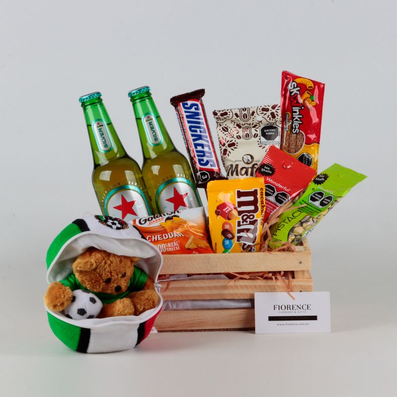 "Victory Munchies" Set: Premium Brews, Iconic Snacks & Mexico Soccer Teddy