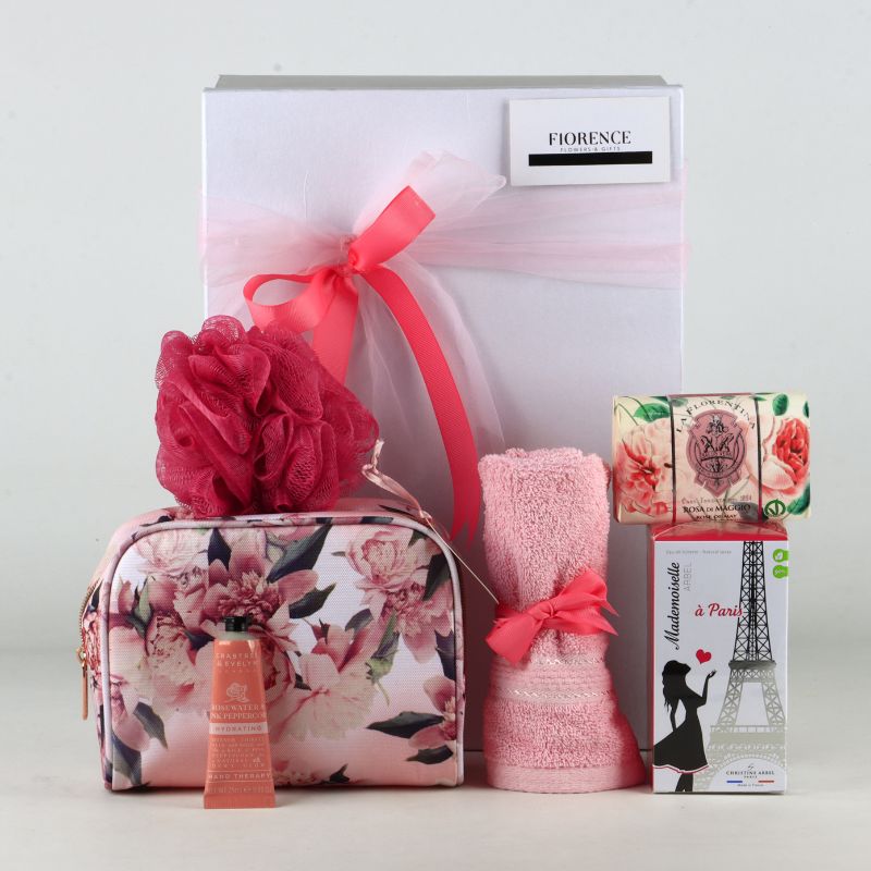 "Parisian Dream" Wellness Set: Luxury Beauty & Floral Pouch.
