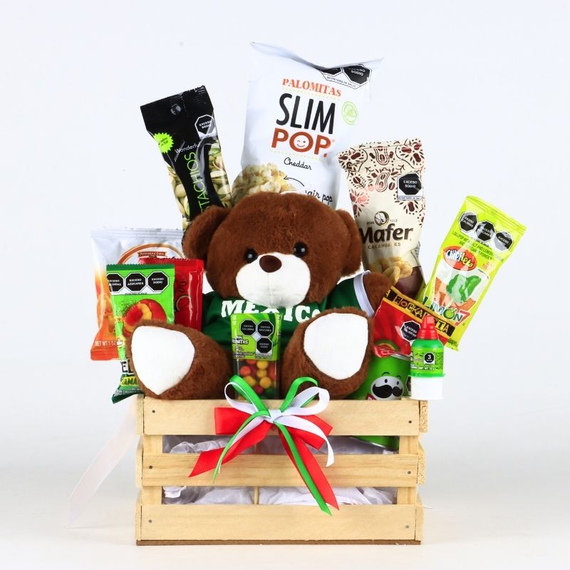 "World Cup Fan" Customizable Gift Crate: Snacks & Personalized Teddy Bear