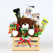 "World Cup Fan" Customizable Gift Crate: Snacks & Personalized Teddy Bear