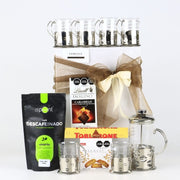 “Café & Co." Gourmet Gift Set: French Press, Premium Chocolates & Biscotti