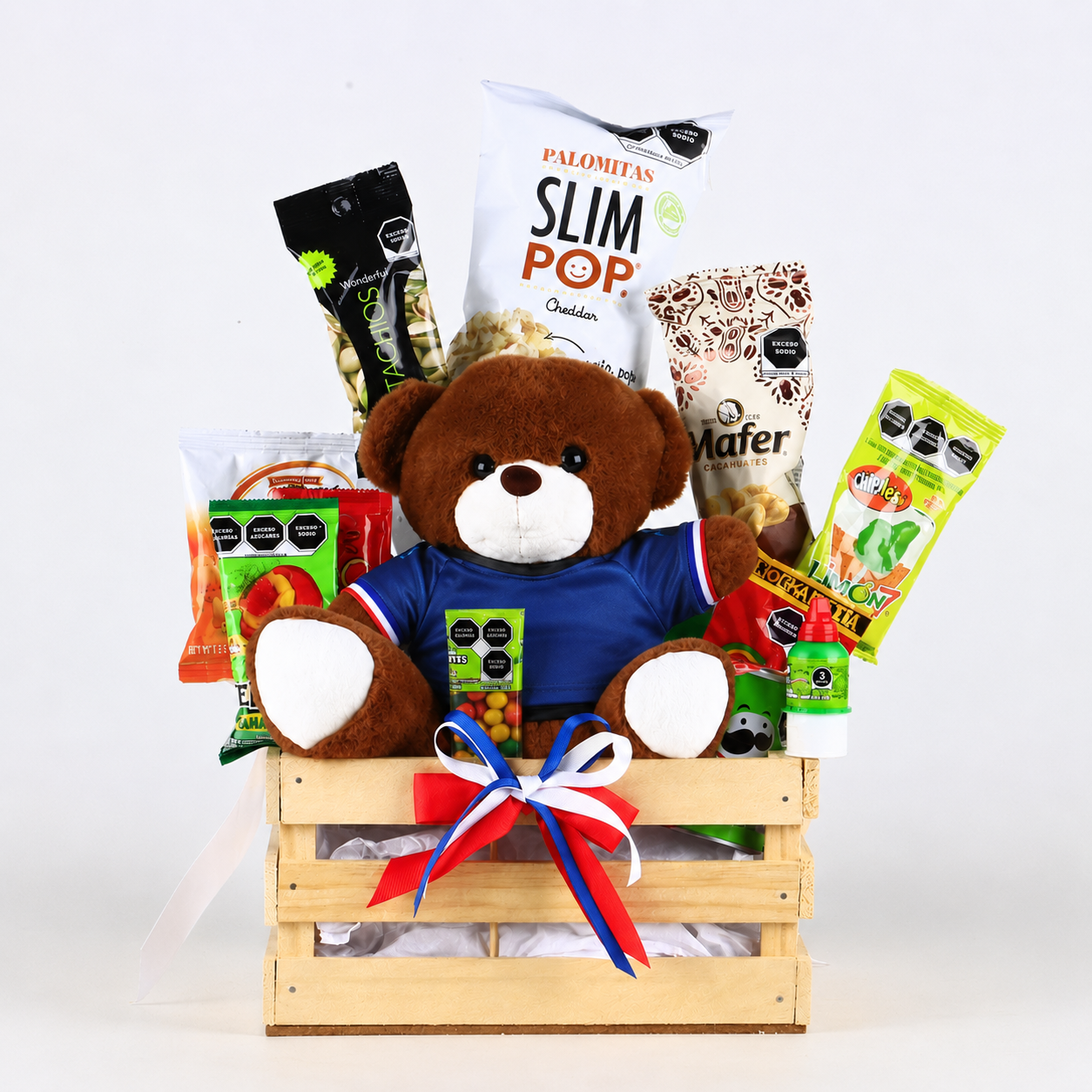 "World Cup Fan" Customizable Gift Crate: Snacks & Personalized Teddy Bear