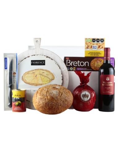 Gift Box with Cheese Board, Spanish Wine and More