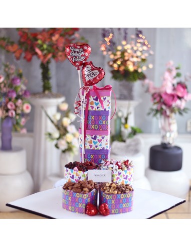 "I Love You" Tower with Mixed Nuts, Hershey Kisses and More